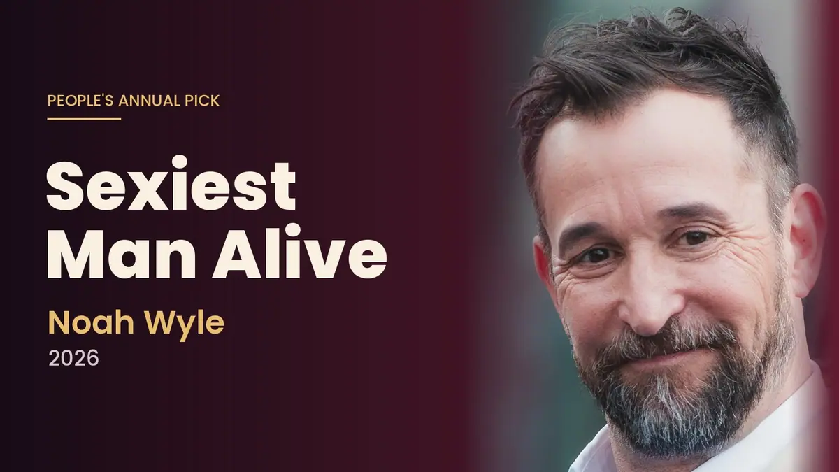 Noah Wyle smiling in a close-up portrait beside the text Sexiest Man Alive, People's 2026 pick